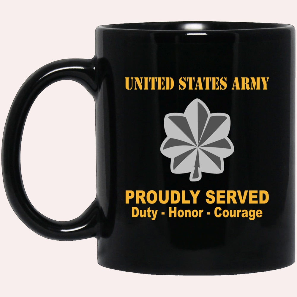 Us Army Mug, Veterans Mug, US Army O5 Lieutenant Colonel O5 LTC Field Officer Ranks Proudly Served Black Mug Black Mug