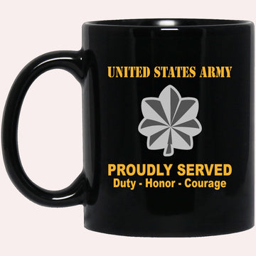 Us Army Mug, Veterans Mug, US Army O5 Lieutenant Colonel O5 LTC Field Officer Ranks Proudly Served Black Mug Black Mug