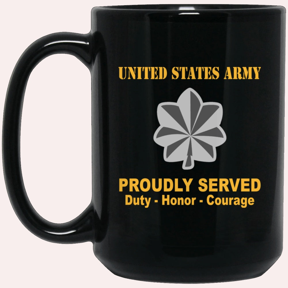 Us Army Mug, Veterans Mug, US Army O5 Lieutenant Colonel O5 LTC Field Officer Ranks Proudly Served Black Mug Black Mug