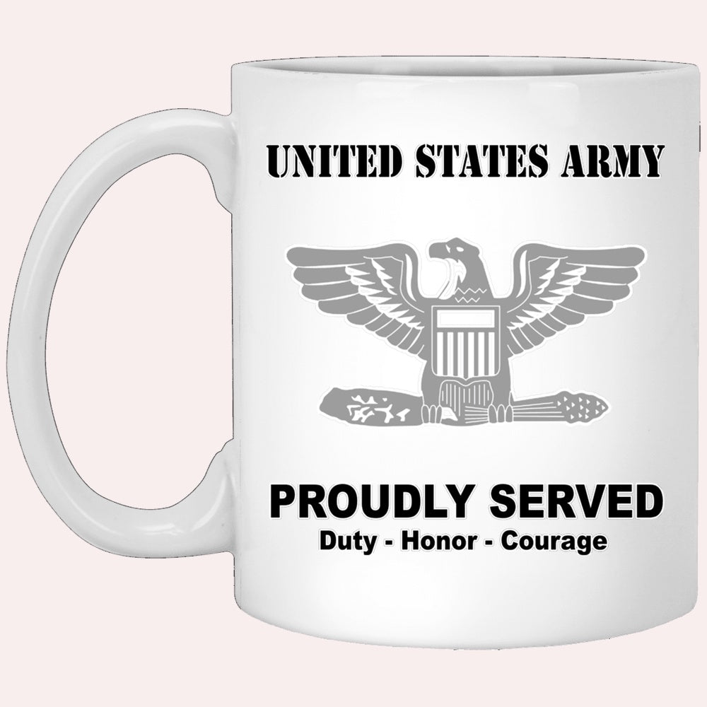 Us Army Mug, Veterans Mug, US Army O6 Colonel O6 COL Field Officer Ranks White Coffee Mug, Us Army Coffee Mug, Military Coffee Mugs