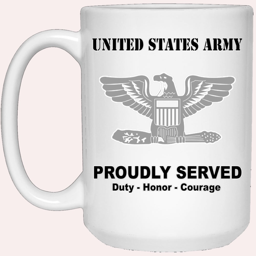 Us Army Mug, Veterans Mug, US Army O6 Colonel O6 COL Field Officer Ranks White Coffee Mug, Us Army Coffee Mug, Military Coffee Mugs