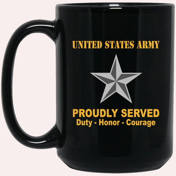 Us Army Mug, Veterans Mug, US Army O7 Brigadier General O7 BG General Officer Ranks Proudly Served Black Mug Black Mug