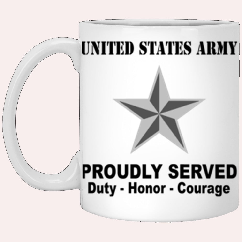 Us Army Mug, Veterans Mug, US Army O7 Brigadier General O7 BG General Officer Ranks Proudly Served Core Values White Mug