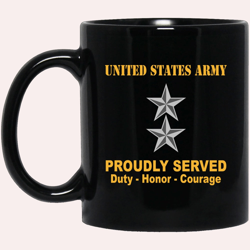 Us Army Mug, Veterans Mug, US Army O8 Major General O8 MG General Officer Ranks Proudly Served Black Mug Black Mug