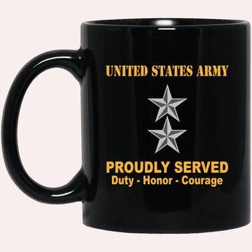 Us Army Mug, Veterans Mug, US Army O8 Major General O8 MG General Officer Ranks Proudly Served Black Mug Black Mug