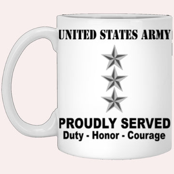 Us Army Mug, Veterans Mug, US Army O9 Lieutenant General O9 LTG General Officer Ranks Proudly Served Core Values White Mug