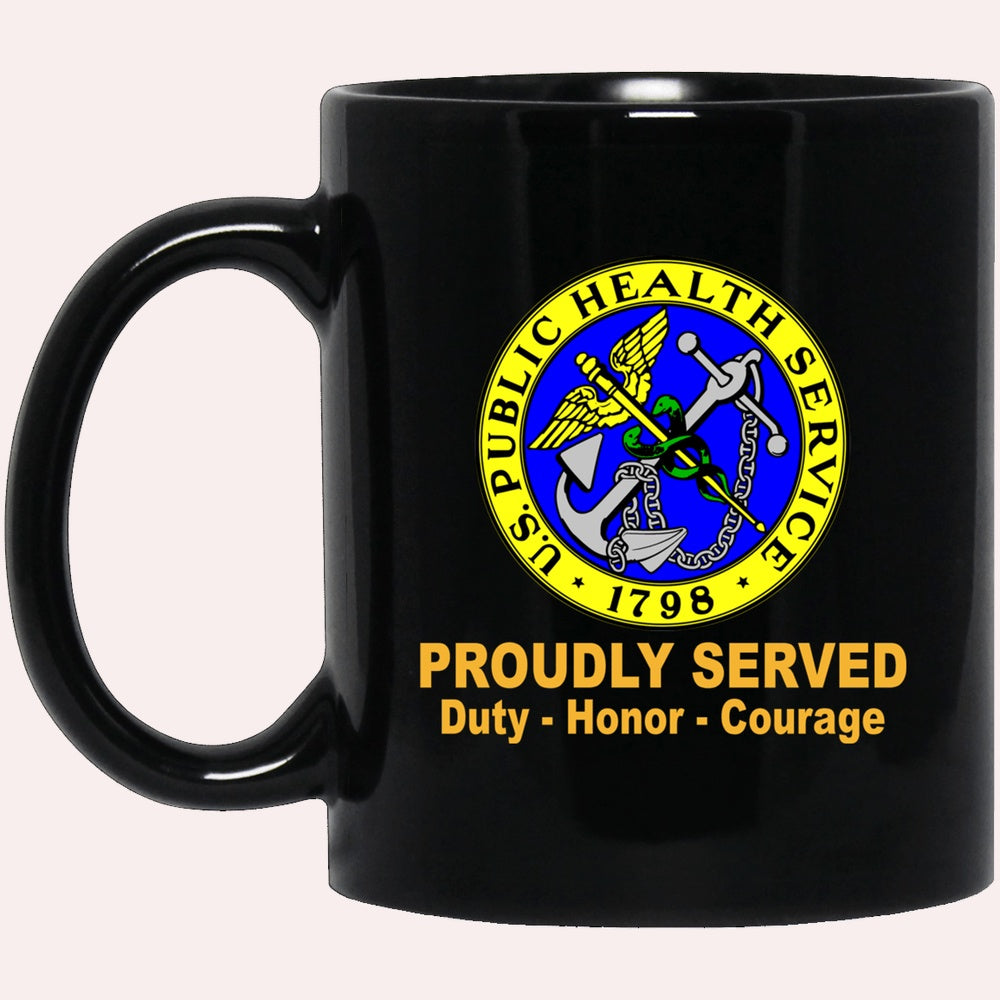 Us Army Mug, Veterans Mug, US Army Public Health Service Black Mug, Us Army Coffee Mug, Military Coffee Mugs