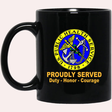 Us Army Mug, Veterans Mug, US Army Public Health Service Black Mug, Us Army Coffee Mug, Military Coffee Mugs