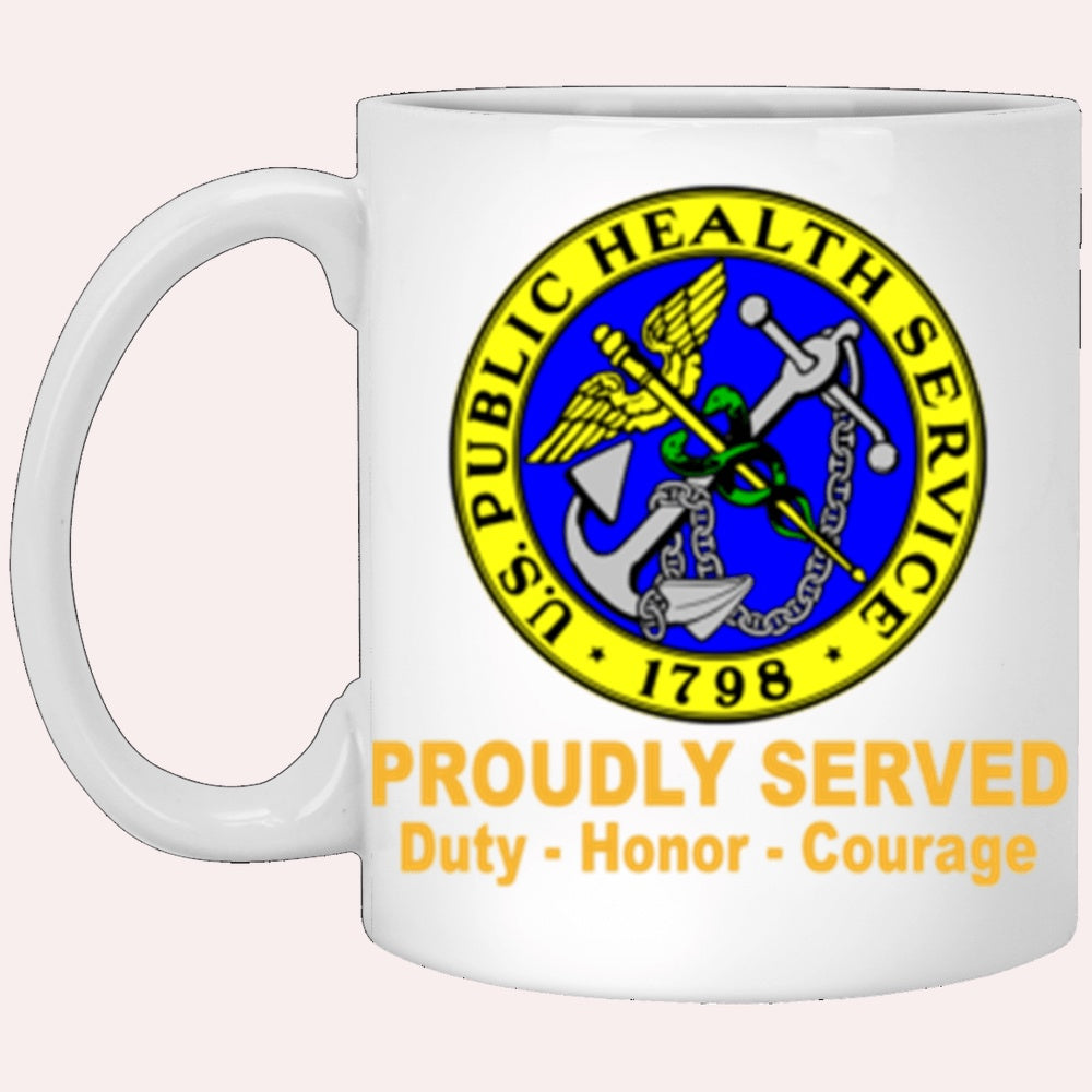 Us Army Mug, Veterans Mug, US Army Public Health Service Proudly Served Core Values White Mug, Us Army Coffee Mug, Military Coffee Mugs