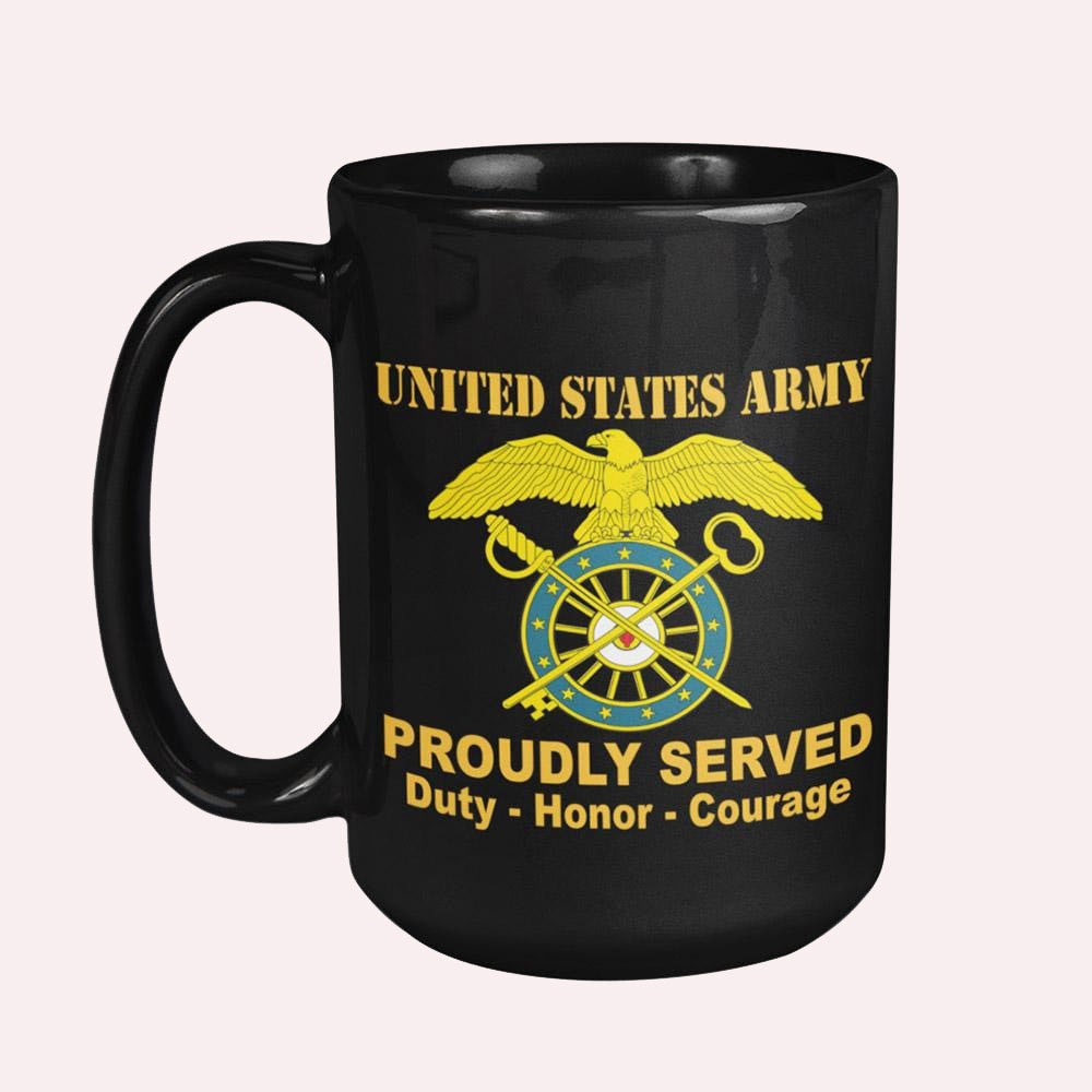 Us Army Mug, Veterans Mug, US Army Quartermaster Corps Proudly Served Core Values Black Mug, Us Army Coffee Mug, Military Coffee Mugs