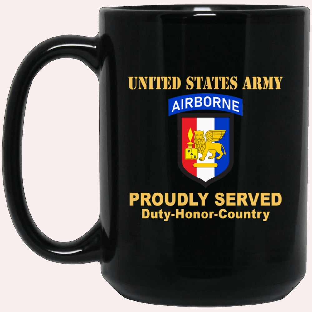 Us Army Mug, Veterans Mug, US Army SOUTHERN EUROPEAN TASK FORCE WITH AIRBORNE TAB Black Mug