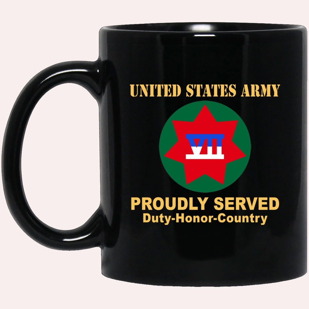 Us Army Mug, Veterans Mug, US Army VII CORPS Black Mug, Us Army Coffee Mug, Military Coffee Mugs
