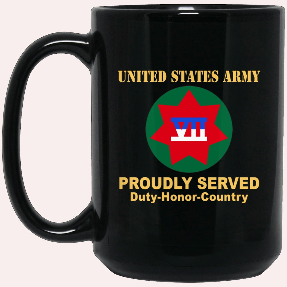 Us Army Mug, Veterans Mug, US Army VII CORPS Black Mug, Us Army Coffee Mug, Military Coffee Mugs