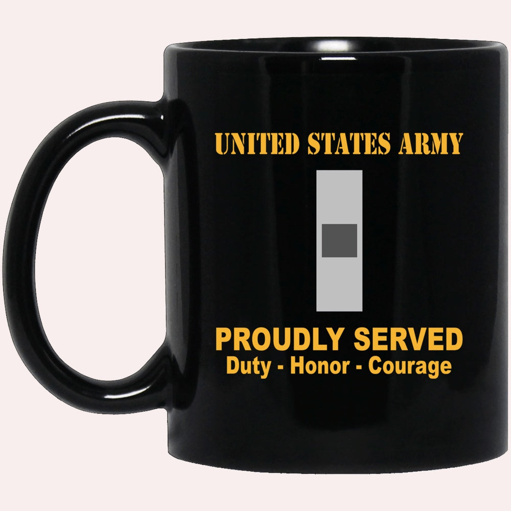Us Army Mug, Veterans Mug, US Army W1 Warrant Officer 1 W1 WO1 Warrant Officer Ranks Proudly Served Black Mug Black Mug