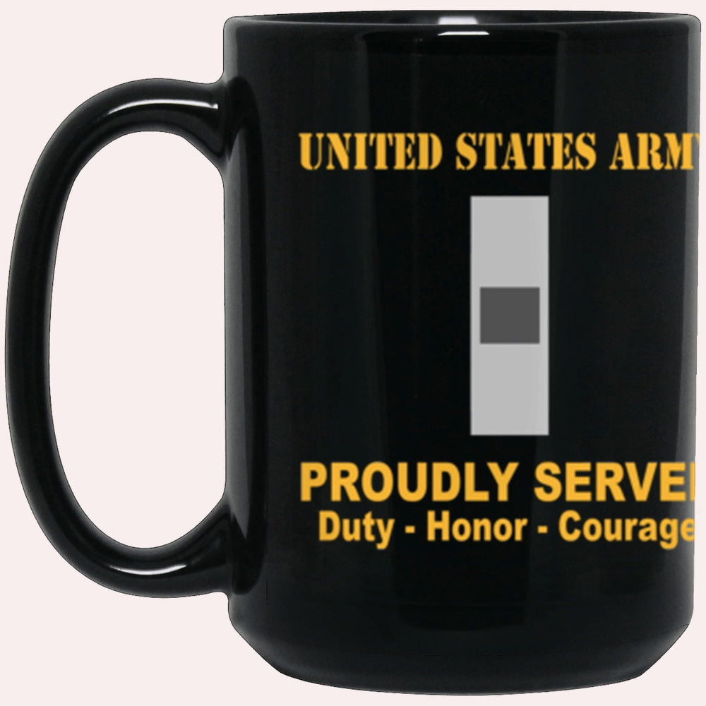 Us Army Mug, Veterans Mug, US Army W1 Warrant Officer 1 W1 WO1 Warrant Officer Ranks Proudly Served Core Values Black Mug