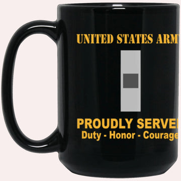 Us Army Mug, Veterans Mug, US Army W1 Warrant Officer 1 W1 WO1 Warrant Officer Ranks Proudly Served Core Values Black Mug