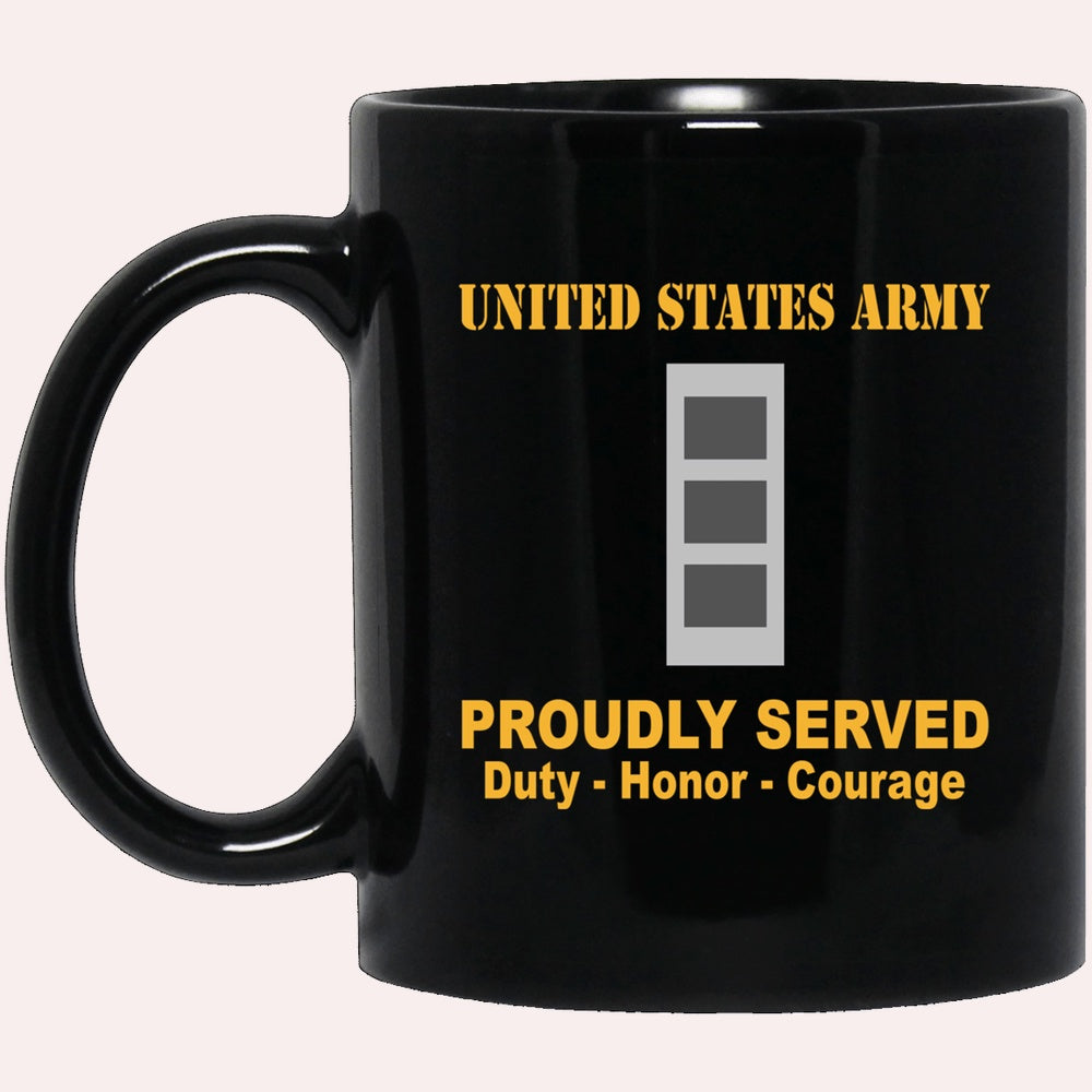 Us Army Mug, Veterans Mug, US Army W3 Chief Warrant Officer 3 W3 CW3 Warrant Officer Ranks Proudly Served Black Mug Black Mug
