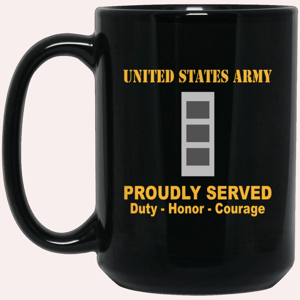 Us Army Mug, Veterans Mug, US Army W3 Chief Warrant Officer 3 W3 CW3 Warrant Officer Ranks Proudly Served Black Mug Black Mug