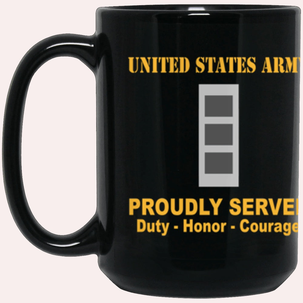 Us Army Mug, Veterans Mug, US Army W3 Chief Warrant Officer 3 W3 CW3 Warrant Officer Ranks Proudly Served Core Values Black Mug