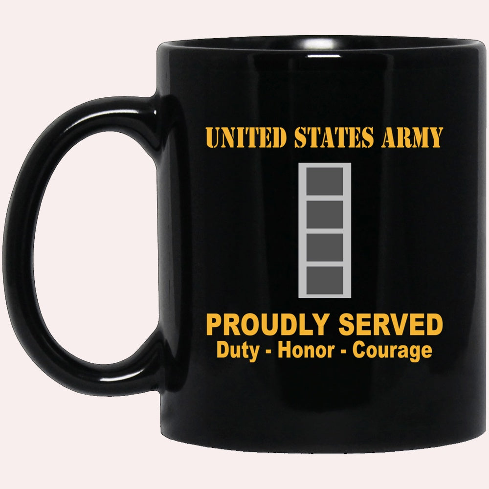 Us Army Mug, Veterans Mug, US Army W4 Chief Warrant Officer 4 W4 CW4 Warrant Officer Ranks Proudly Served Black Mug Black Mug