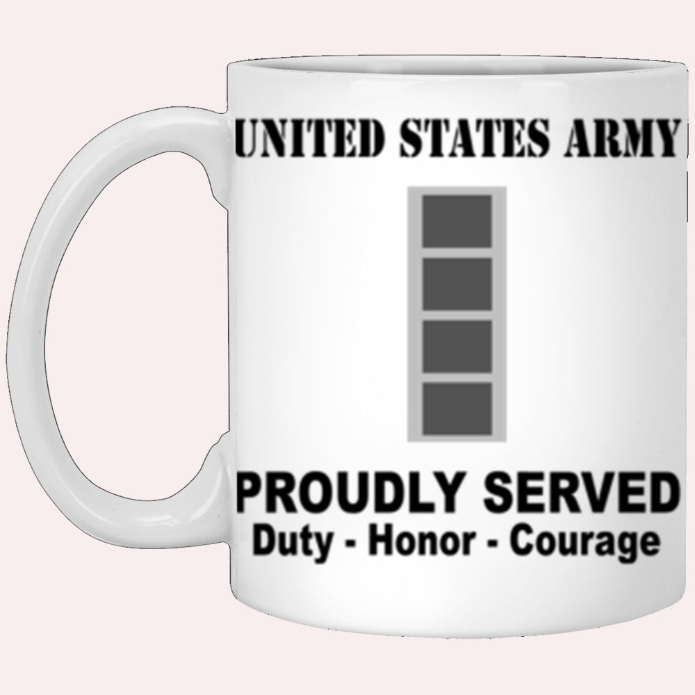 Us Army Mug, Veterans Mug, US Army W4 Chief Warrant Officer 4 W4 CW4 Warrant Officer Ranks Proudly Served Core Values White Mug