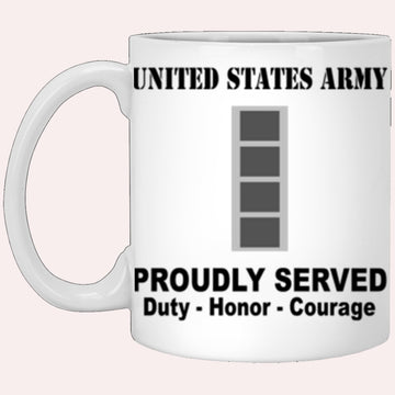 Us Army Mug, Veterans Mug, US Army W4 Chief Warrant Officer 4 W4 CW4 Warrant Officer Ranks Proudly Served Core Values White Mug