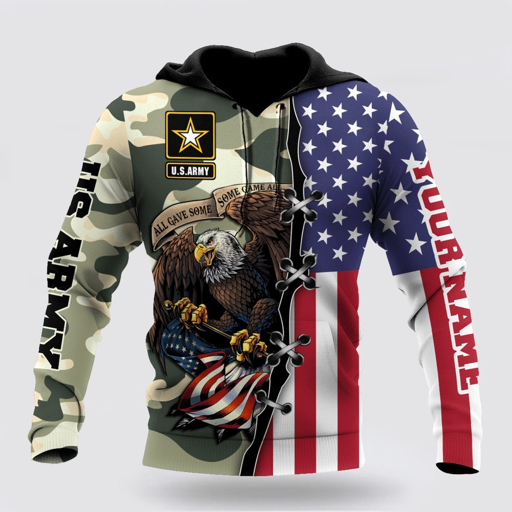 Us Army Hoodie, Us Army Veteran 3D Personalized All Over Printed Hoodie