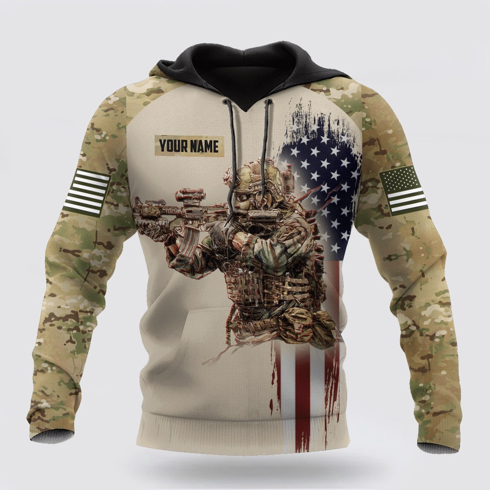Us Army Hoodie, Us Army Veteran Custom Name 3D All Over Printed Hoodies