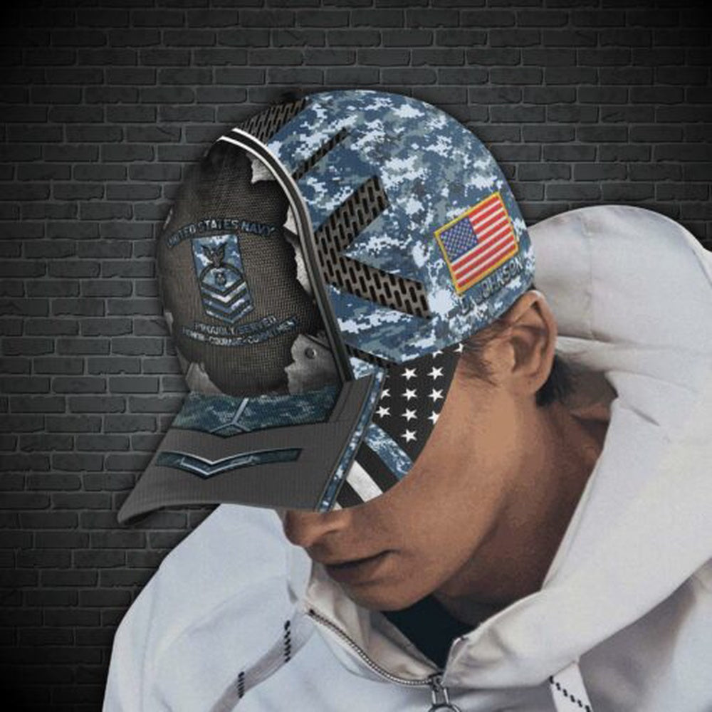 Us Navy Ball Caps, US Navy Custom Cap, Military Camo Cap, Custom Gifts For Veteran