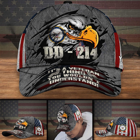 Us Navy Ball Caps, US Navy DD 214 It's A Veteran Thing, You Wouldn't Understand Veteran Militarty Hat Cap, Custom Cap