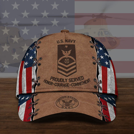 Us Navy Ball Caps, US Navy Military Cap, Gifts For Veteran Custom Veteran Cap All Over Printed