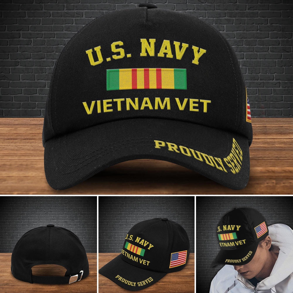 Us Navy Ball Caps, US Navy Military Cap, Proudly Served Veteran Gifts, Vietnam Vet