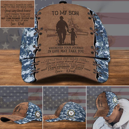Us Navy Ball Caps, US Navy Military Veteran Hat Cap, To My Son Gifts Custom Cap