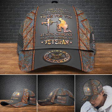 Us Navy Ball Caps, US Navy Military Veteran Ranks Cap, Custom Cap Jesus Christ And The American