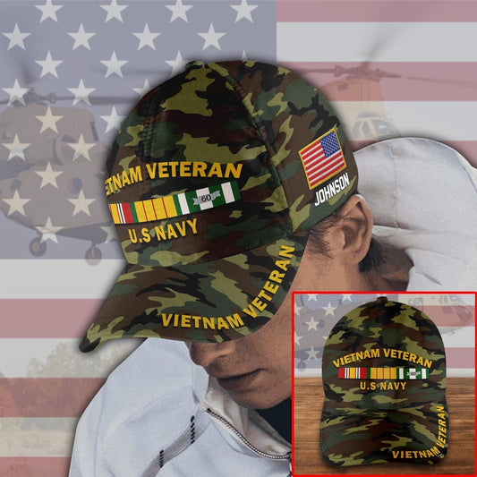 Us Navy Ball Caps, Vietnam Veteran Hat, Camo Hat, Vietnam Vet Hat, Vietnam Veteran Cap US Navy Custom Name