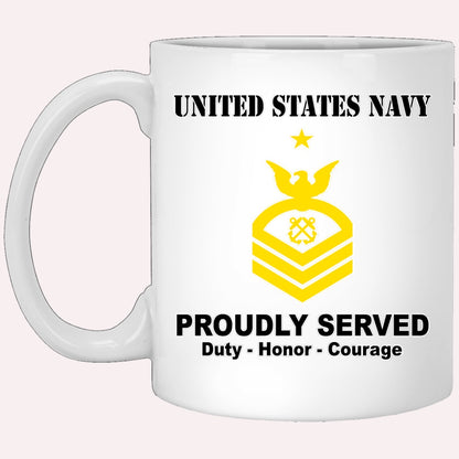 Us Navy Coffee Mugs, US Navy E-8 Senior Chief Petty Officer E8 SCPO Senior Noncommissioned Officer Ranks White Coffee Mug