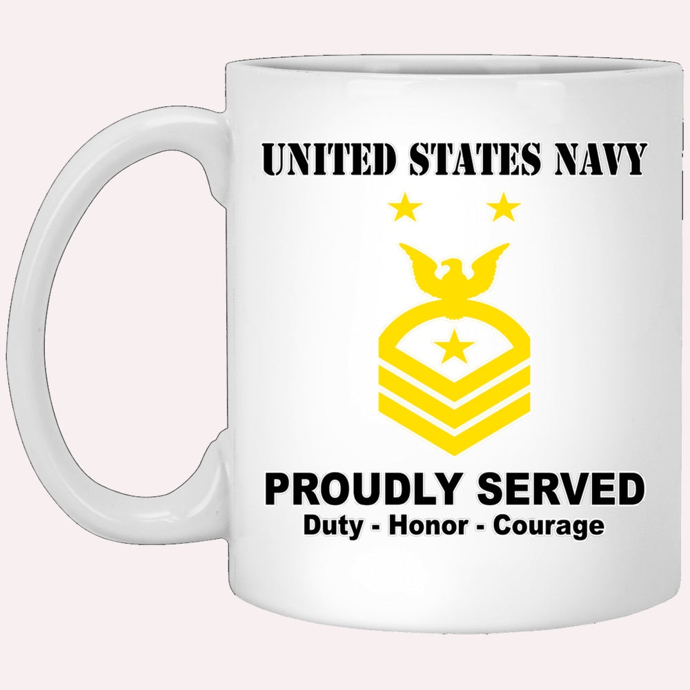 Us Navy Coffee Mugs, US Navy E-9 Command Master Chief Petty Officer E9 CMDCM Senior Enlisted Advisor Ranks White Coffee Mug