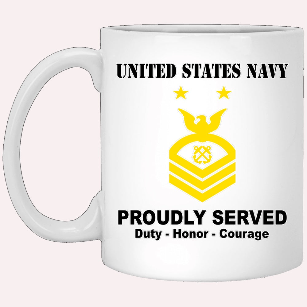 Us Navy Coffee Mugs, US Navy E-9 Master Chief Petty Officer E9 MCPO Senior Noncommissioned Officer Ranks White Coffee Mug