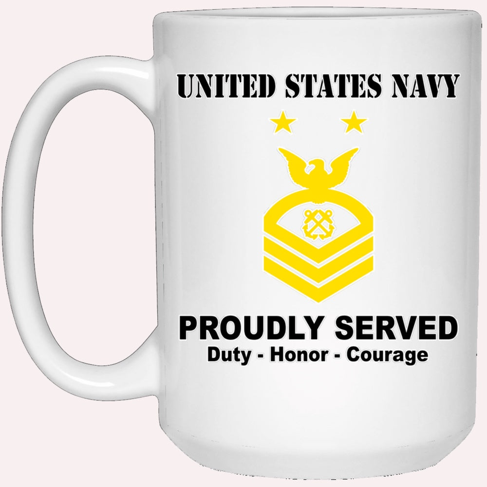 Us Navy Coffee Mugs, US Navy E-9 Master Chief Petty Officer E9 MCPO Senior Noncommissioned Officer Ranks White Coffee Mug