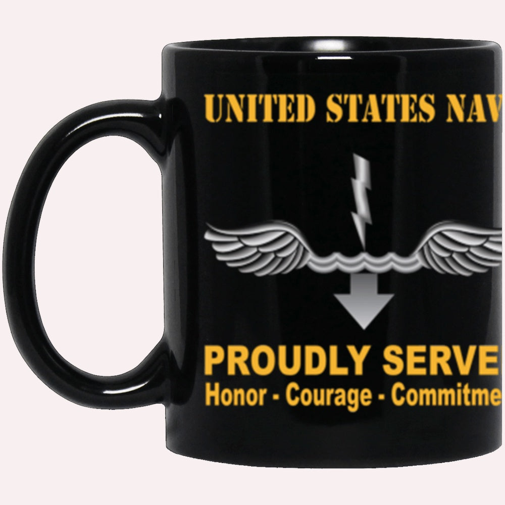 Us Navy Coffee Mugs, US Navy Navy Antisubmarine Warfare Technician Navy AX Proudly Served Core Values Black Mug