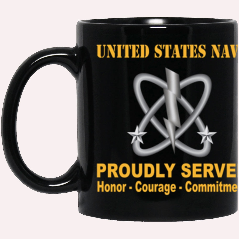 Us Navy Coffee Mugs, US Navy Navy Electronics Warfare Technician Navy EW Proudly Served Core Values Black Mug