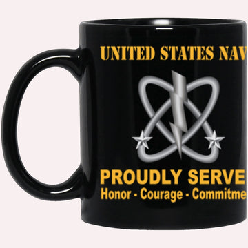 Us Navy Coffee Mugs, US Navy Navy Electronics Warfare Technician Navy EW Proudly Served Core Values Black Mug