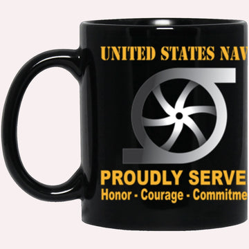 Us Navy Coffee Mugs, US Navy Navy Gas Turbine Systems Technician Navy GS Proudly Served Core Values Black Mug