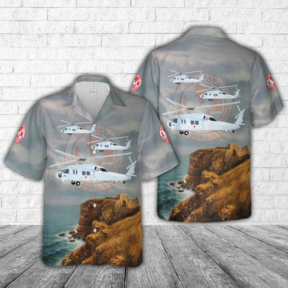 Us Navy Hawaiian Shirt, 2515th US Navy Air Ambulance Detachment Sikorsky MH-60S Seahawk Hawaiian Shirt