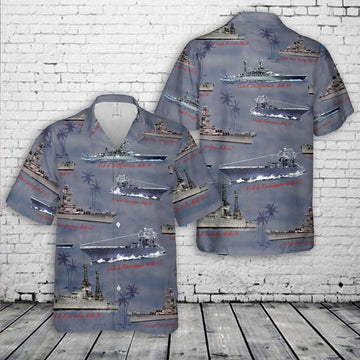 Us Navy Hawaiian Shirt, Naval Battleships Of World War II US Navy Hawaiian Shirt, Military Hawaiian Shirt