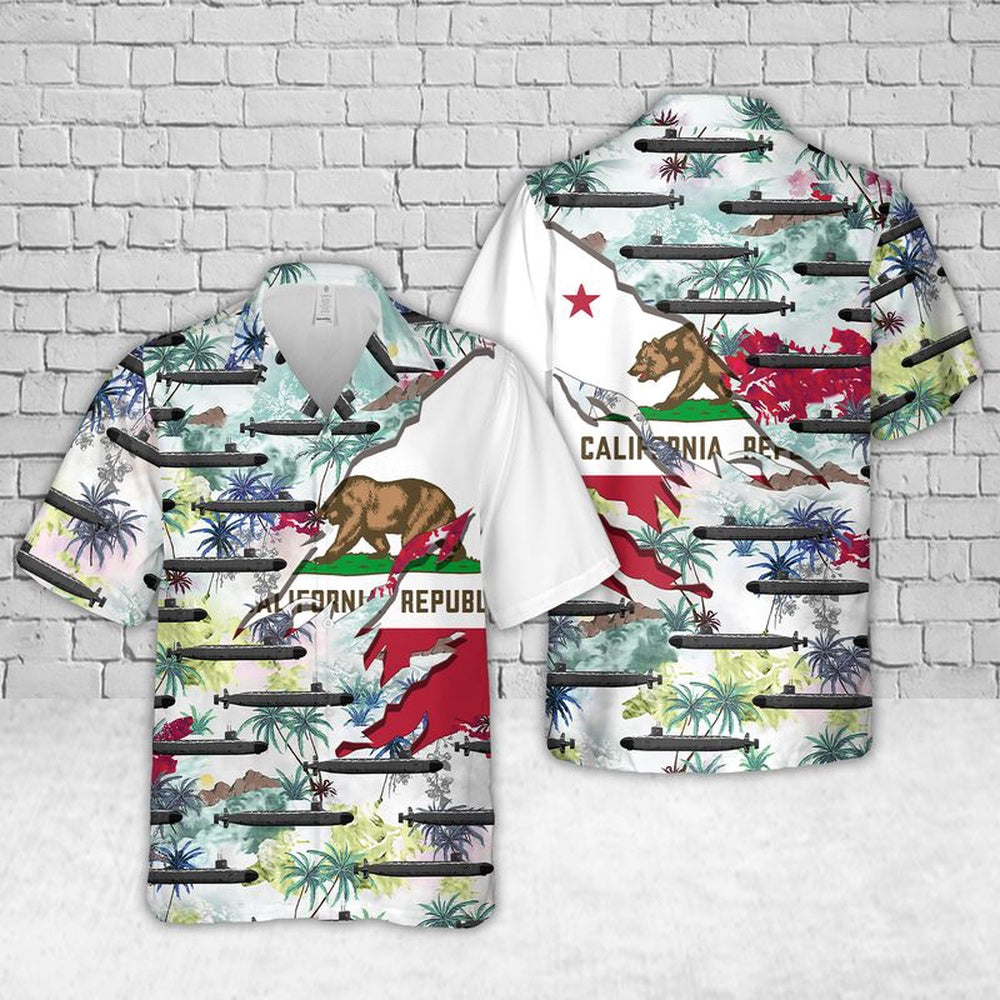 Us Navy Hawaiian Shirt, Navy USS California (SSN-781) Hawaiian Shirt, Military Hawaiian Shirt