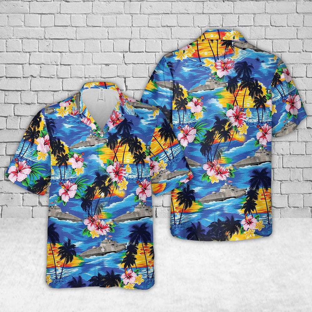 Us Navy Hawaiian Shirt, Navy USS Independence (LCS-2) Hawaiian Shirt, Military Hawaiian Shirt