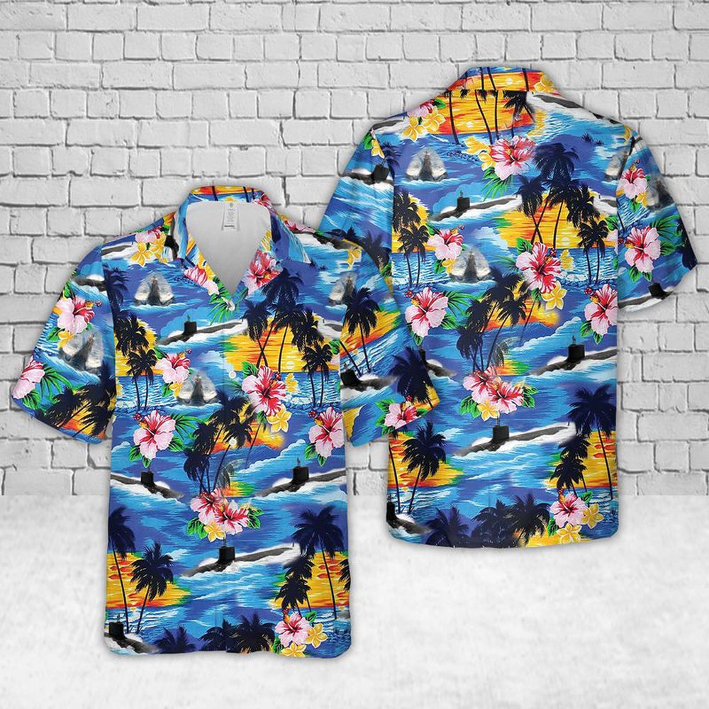 Us Navy Hawaiian Shirt, Navy USS Texas (SSN-775) Hawaiian Shirt, Military Hawaiian Shirt