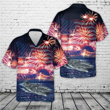 Us Navy Hawaiian Shirt, USS Carl Vinson, 4th Of July Hawaiian Shirt, Military Hawaiian Shirt