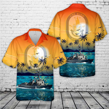Us Navy Hawaiian Shirt, USS Kidd (DDG-100) Hawaiian Shirt, Military Hawaiian Shirt